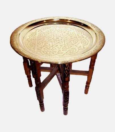 Table marrakech en cuivre Ø 100 cm + pied