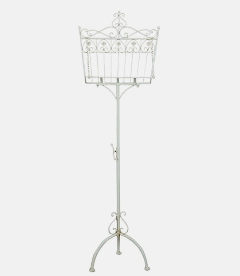 Pupitre fer forgé blanc H 112 cm