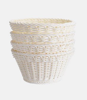 Corbeille à pain tressée ronde Daria blanche<br> Ø 22 cm H 12 cm