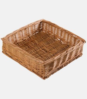 Paniere à pain tressée inclinée carré<br> 39 x 39 cm H 12 cm