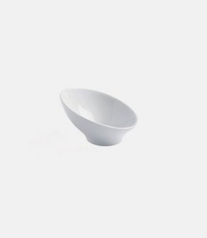 Mini bol porcelaine incliné Pise Blanc<br> Ø 8.8 H 5.2 cm 4 cl (par 24)