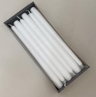 BOUGIE CHAND1 Bougies chandelles blanches 25 cm Ø2 cm<br> (boite de 12)
