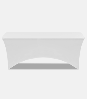 Housse de table lycra blanc 183 x 76 H 76 cm<br> 3 cotés 200 g/m²