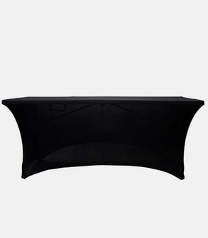 Housse de table lycra noir 183 x 76 H 76 cm<br> 4 cotés 200 g/m²
