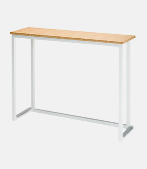 Console buffet Kubo blanche plateau bois<br> 120 x 35 cm H 90 cm