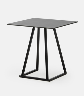 Table Linea Diner noire plateau noir<br> int/exterieur H 74 cm