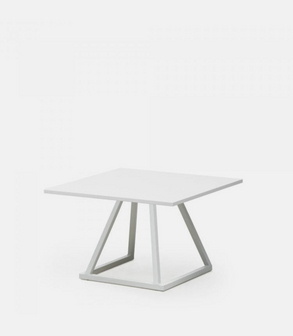 Table basse Linea Lounge blanche<br> plateau blanc int/ext 70 X 70 cm H 45 cm