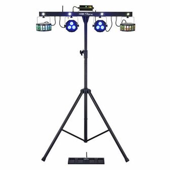 Effet Lumiere Showtec QFX 4 effets sur barre<br> + laser + pied 35 mm