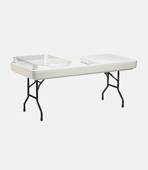 Table Ice blanc + jupe 185 x 80 cm H 78 cm